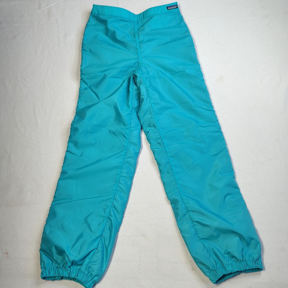 VINTAGE Patagonia Shelled Synchilla Fleece Lines Pants Womens 14 Teal Nylon USA